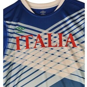 Umbro Italia Soccer Jersey Mens Medium Blue White Gradient Football Shirt